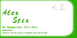 alex stix business card